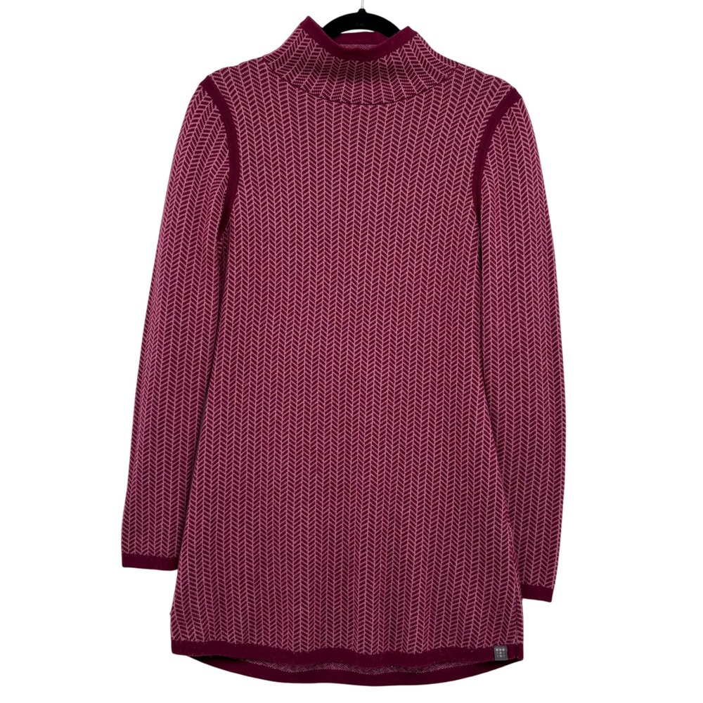 Title‎ Nine Barra Tunic Sweater Dress XS Berry Pink Merino Wool Blend Gorpcore
